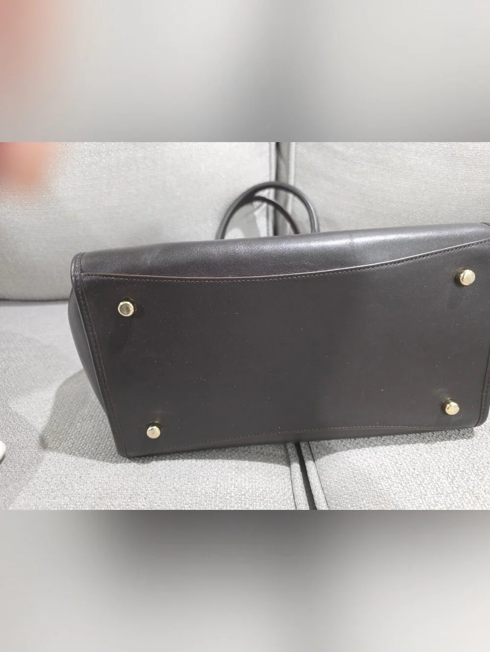 Coach Black Leather Tote Bag with Gold Hardware